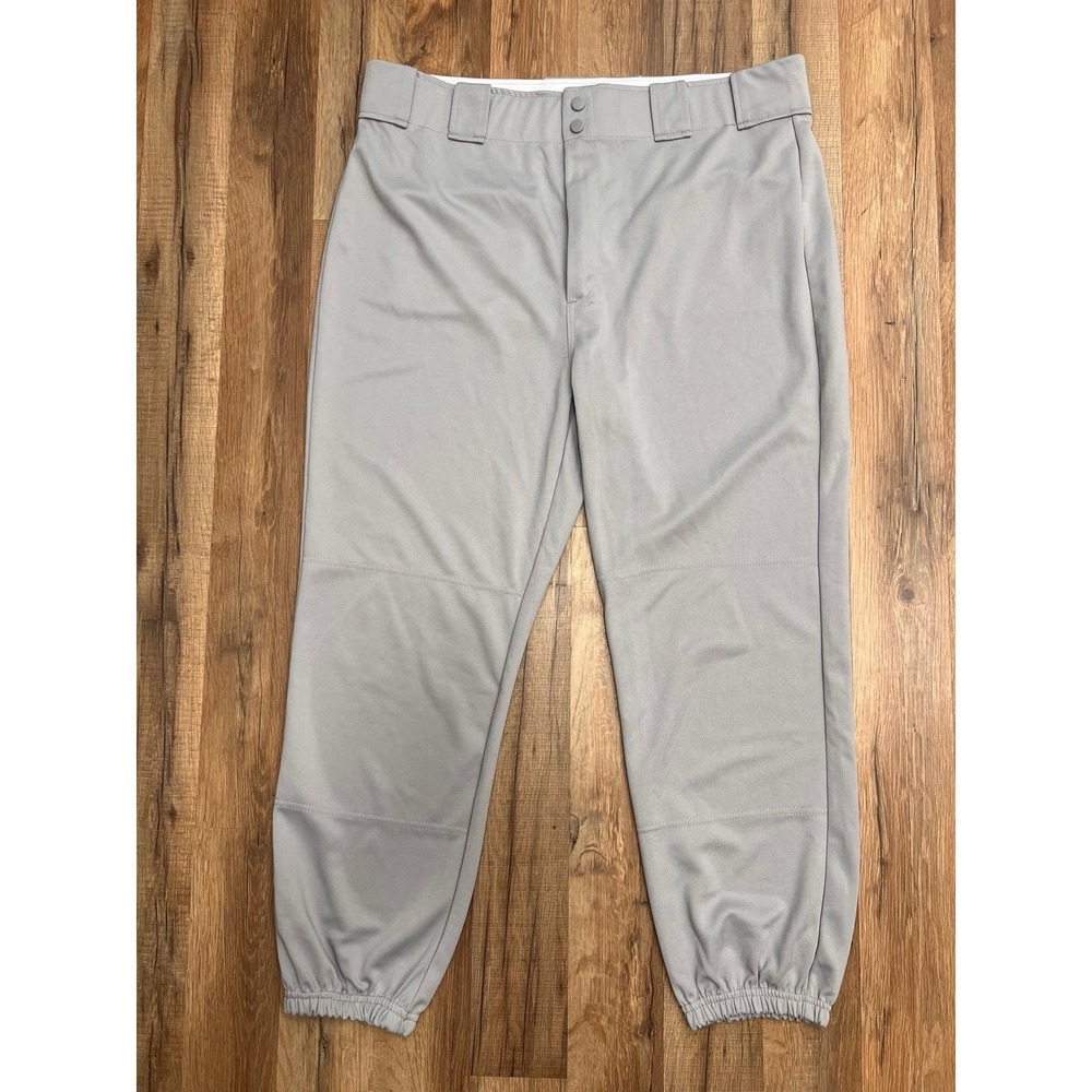 Rawlings Men's‎ Gray Baseball Pants 2XL Adult Elastic Hem Polyester NWOT
